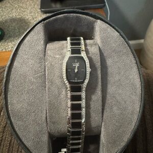 Citizen Black and Silver Women's Watch with Crystal Accents READ